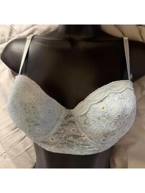 BRA Jessica Simpson 34C Light Blue Lace Underwire Push up  Bra